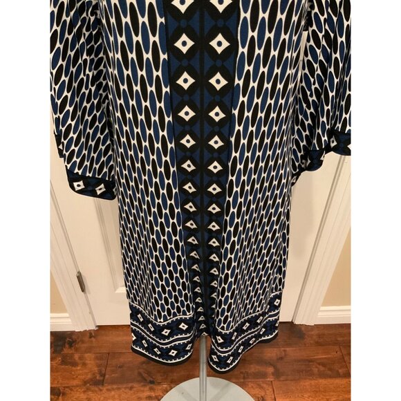 Michael Kors Black, Blue & White Patterned Sheath Dress , Size S - Picture 3 of 9